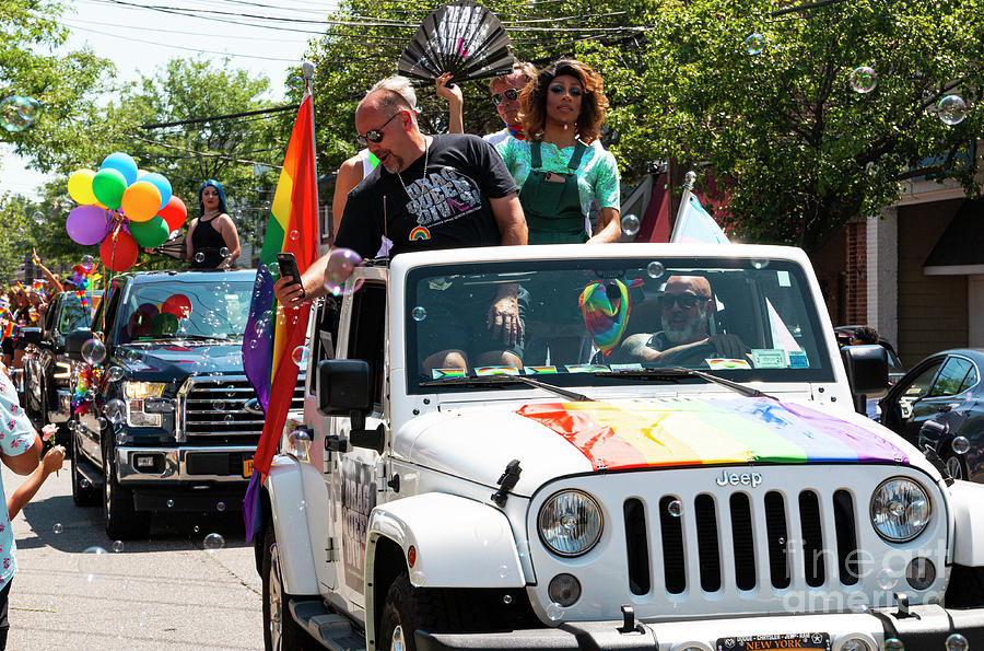 Babylon Village Gay Pride Car Parade Photograph By David Wood - Fine ...