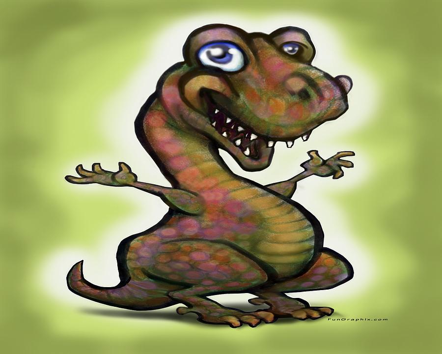 Babysaurus Rex Painting by Kevin Middleton