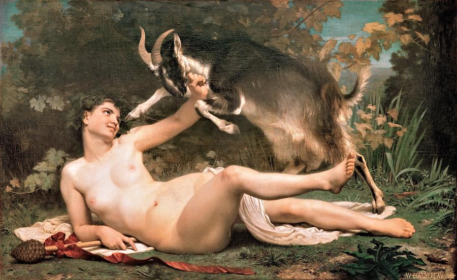 Bacchante And Chevre Painting