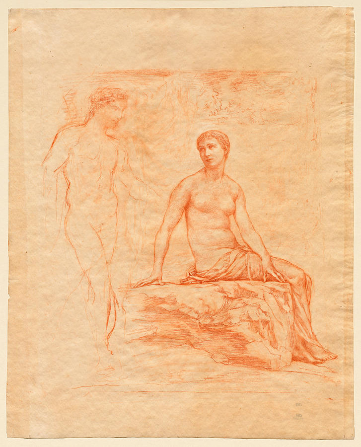 Bacchus and Ariadne Drawing by John LaFarge