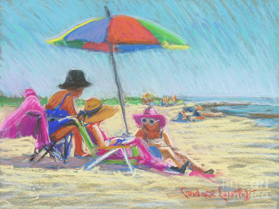 Bachelorette Beach Umbrella Painting by Candace Lovely