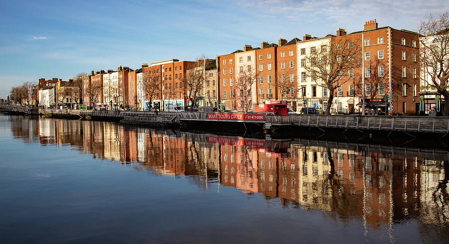 Architecture Photograph - Bachelors Walk Reflection - Dublin by Barry O Carroll