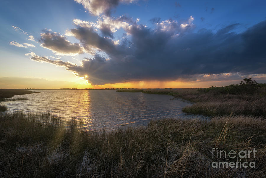 Back Bay Wildlife Refuge Sunset  Photograph by Michael Ver Sprill