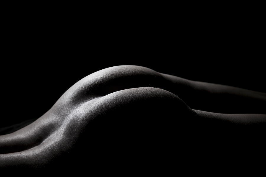 Nude Digital Art - Back Edge - Light Curves by Leeon Photo