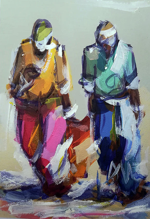 Back From Town Painting by Allan Kupeta