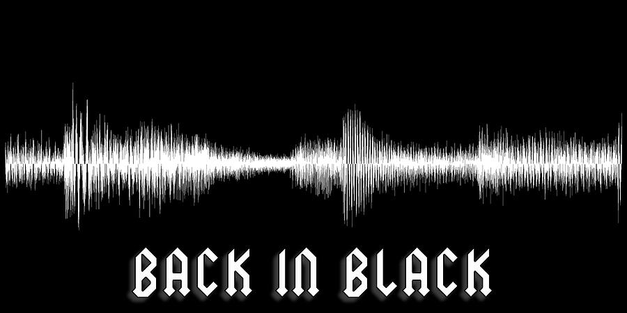 Back In Black Sound Wave Digital Art