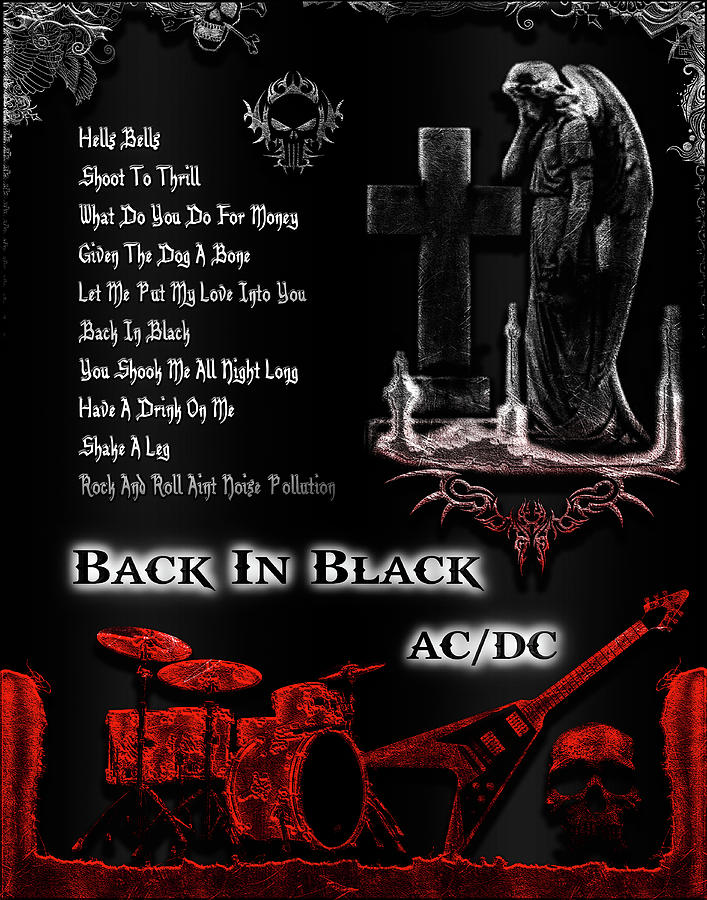 Back Digital Art - Back In Black by Michael Damiani Back Digital Art - Back In Black by Michael Damiani