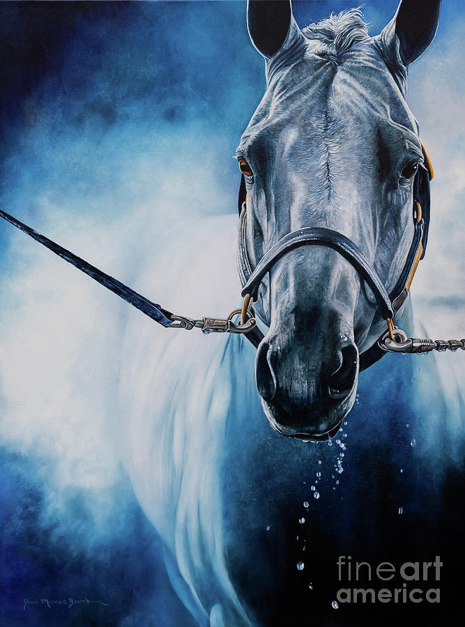 Gray Horse Pastel - Back in the Washrack  by Joni Beinborn