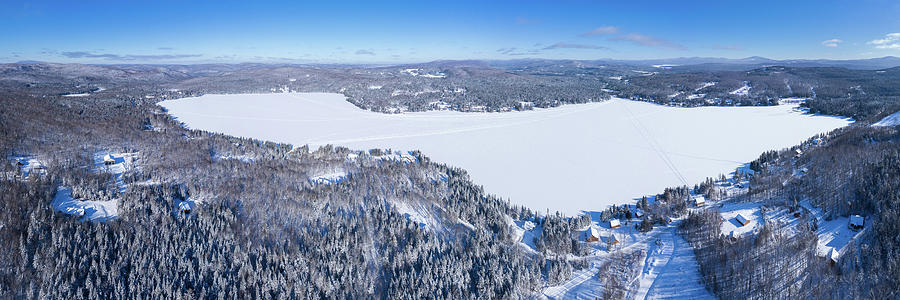 Back Lake Pittsburg New Hampshire Winter Panorama Photograph by John Rowe
