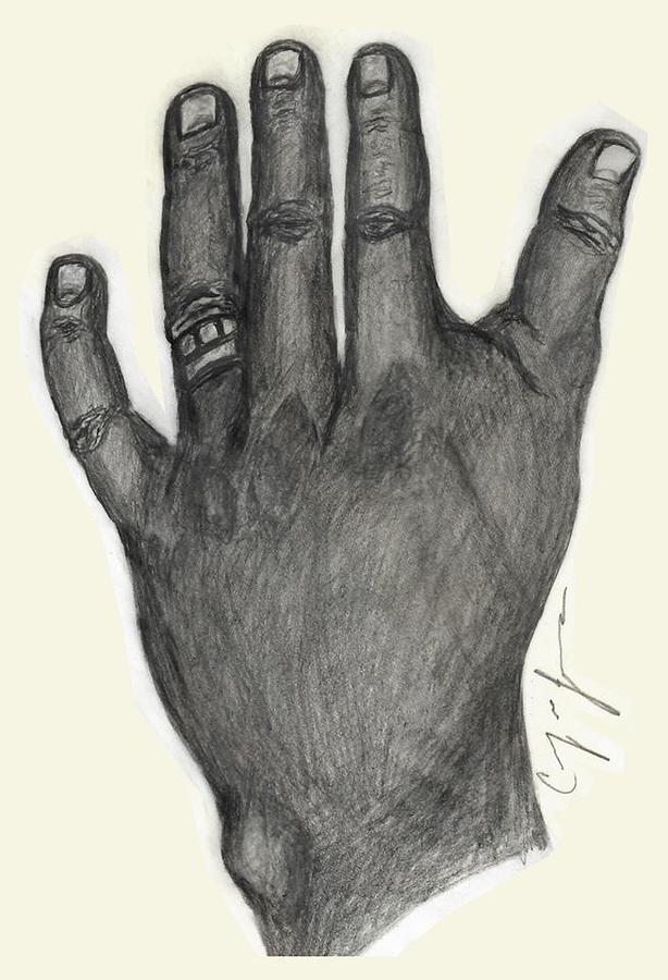 Back of Left Hand Drawing by Casey Jones Fine Art America
