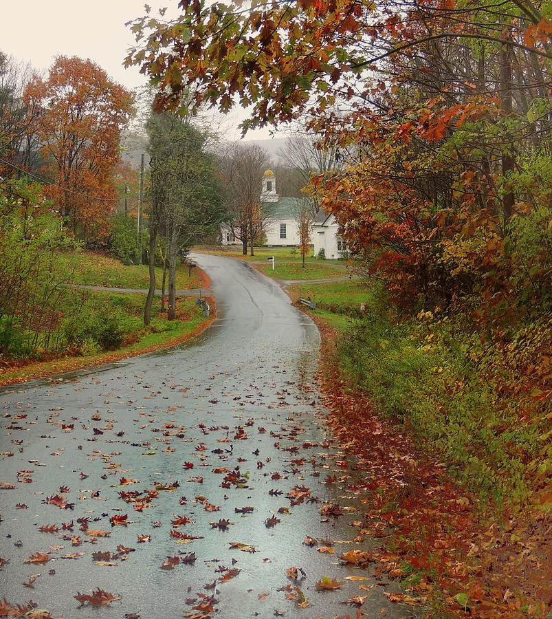 Back road Foliage in Piermont New Hampshire Photograph by Nancy Griswold