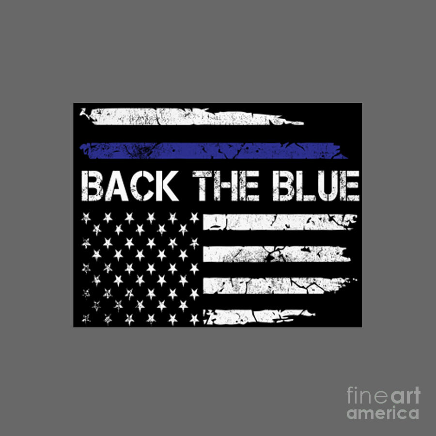 Back The Blue Police Officer Drawing by Ruth J Kidder - Fine Art America