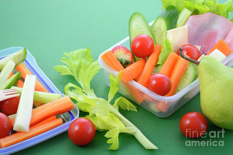 Back to school healthy lunch box Photograph by Milleflore Images