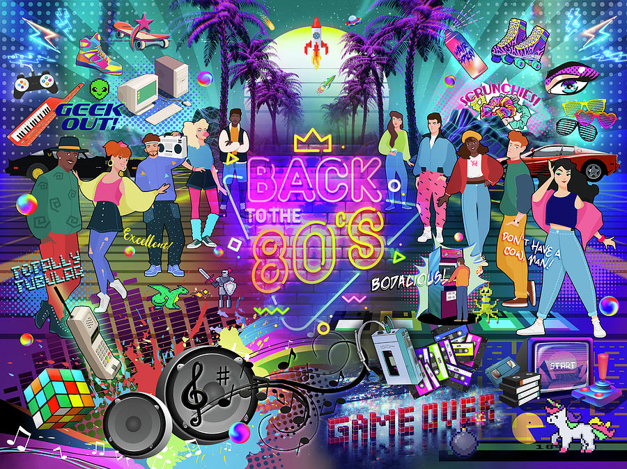 Back to the 80s Digital Art by Evie Cook