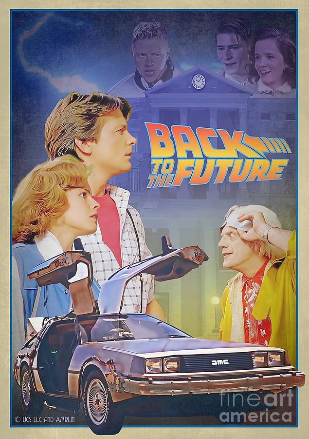 Back To The Future Vintage Retro Painting by Tina Maisie - Fine Art America