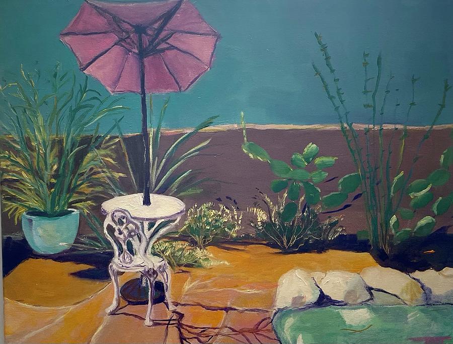Back yard Painting by Julie Todd-Cundiff
