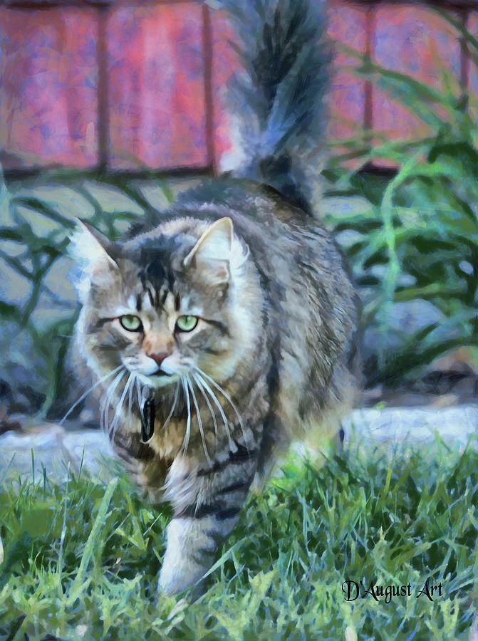 Back Yard Jungle Cat Digital Art