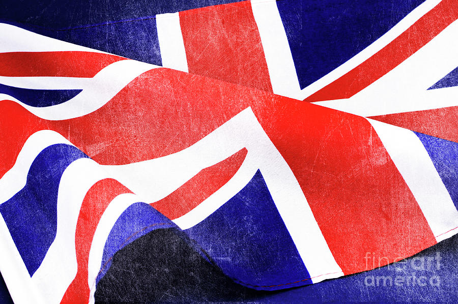 Background close up of British Union Jack flag for Great Britain Photograph by Milleflore Images