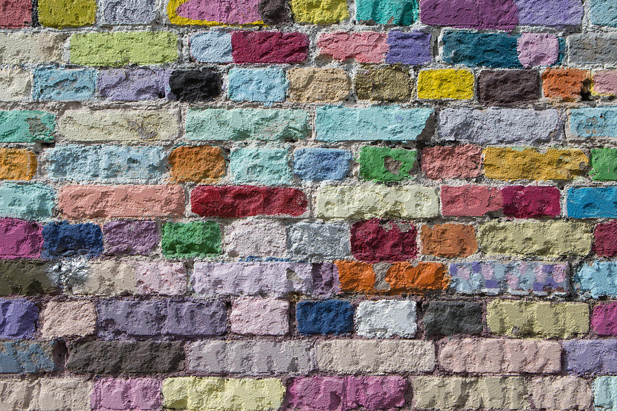 Background Of Painted Color Brick Wall Texture Photograph
