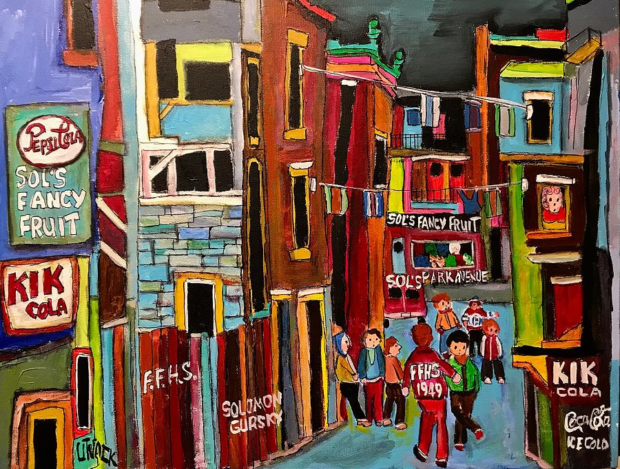 Backlanes of Mordecai Richler Painting by Michael Litvack