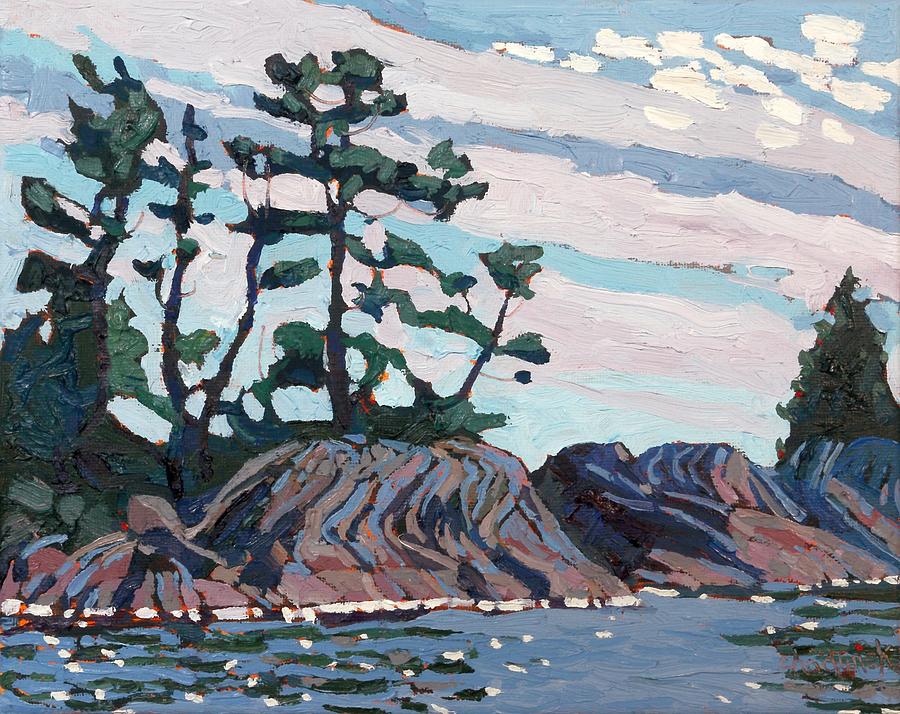 Backlit Parry Sound Archipelago Afternoon Painting by Phil Chadwick