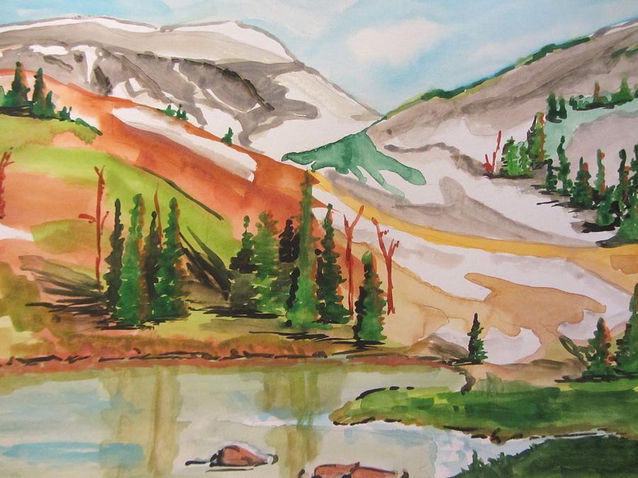 Backside of Mammoth Mountain Painting by Dody Rogers