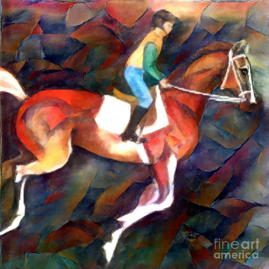 Backstretch Thoroughbred 003 Digital Art by Stacey Mayer