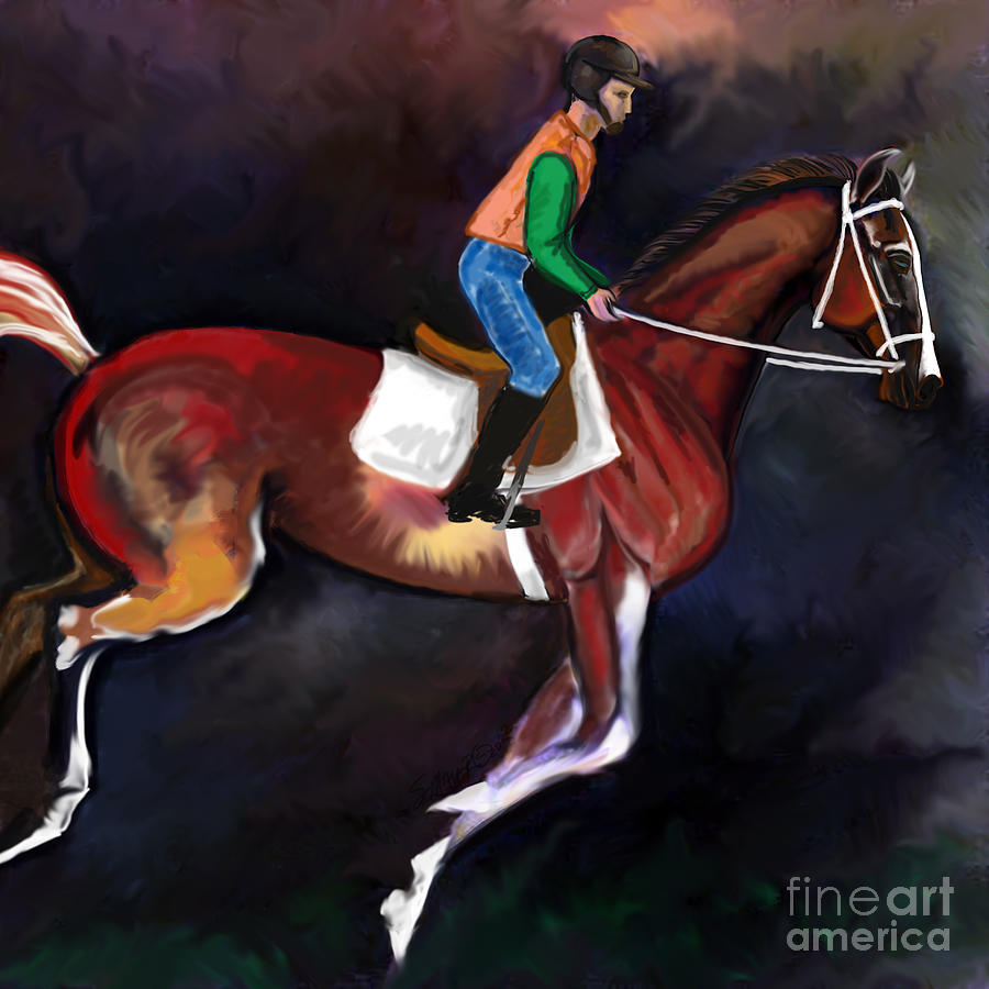 Backstretch Thoroughbred 001 Digital Art by Stacey Mayer