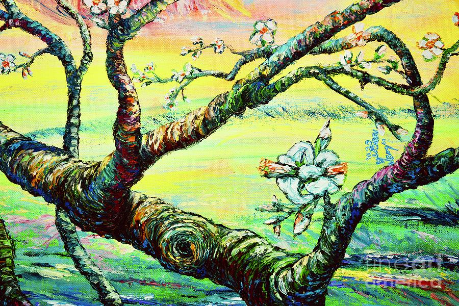 Backyard Blooming Tree short Painting by Viktor Lazarev