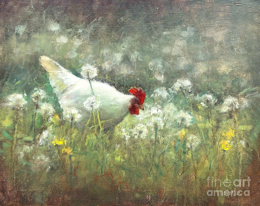 Rooster Painting - Backyard Chicken by Lori McNee