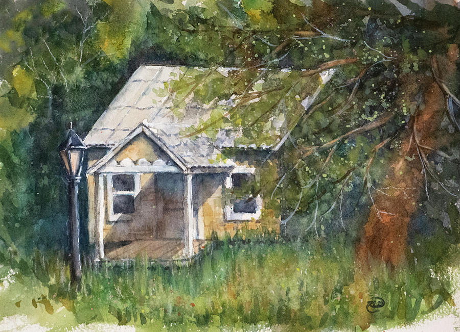 Backyard Guest House Painting by Rebecca Davis