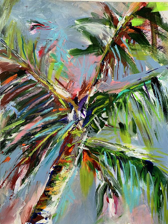 Backyard Palm Painting by Bonny Butler