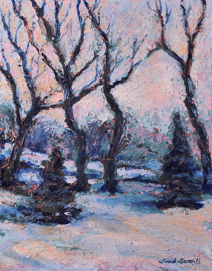 Backyard Snow 2 Painting by David Dorrell
