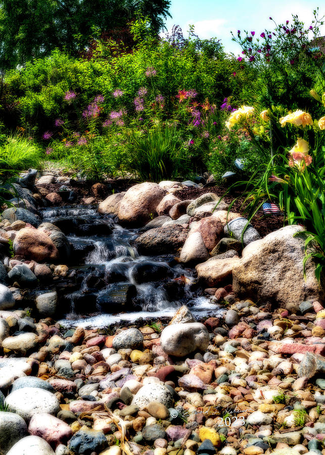Backyard Waterfall Photograph by Ed Peterson Backyard Waterfall Photograph by Ed Peterson