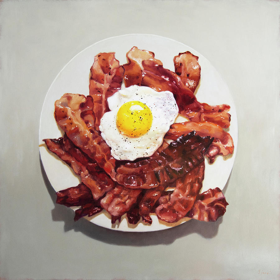 Egg Painting - Bacon Lover by Susan N Jarvis