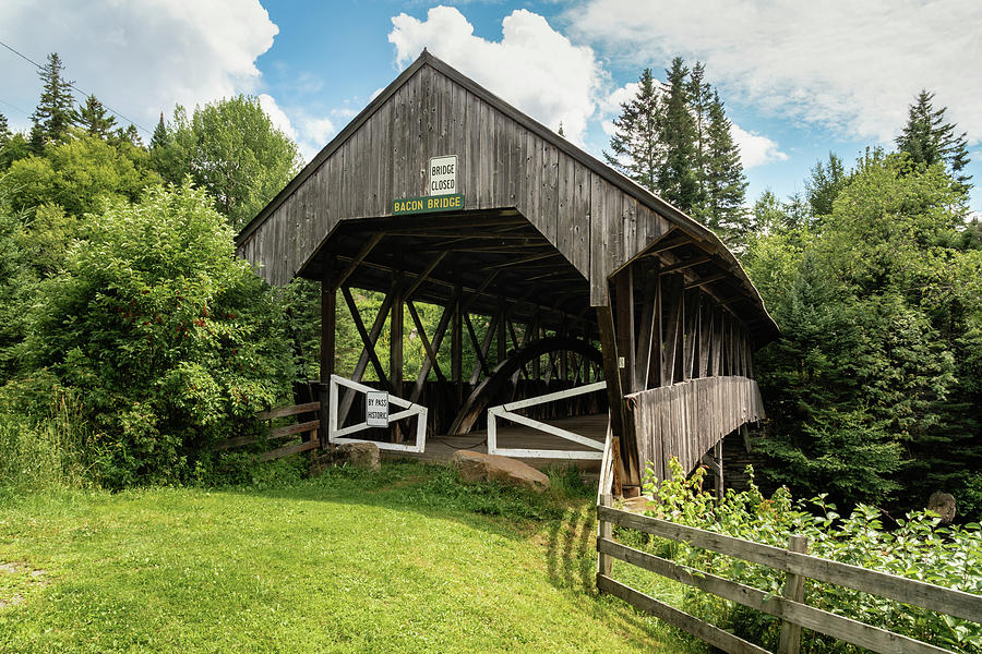 Bacon Road Covered Bridge, Pittsburg and Clarksville, NH Photograph by Dawna Moore Photography