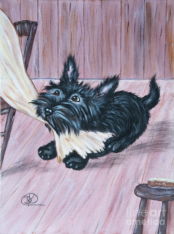 Up Movie Painting - Bad Dog by Deborah Klubertanz