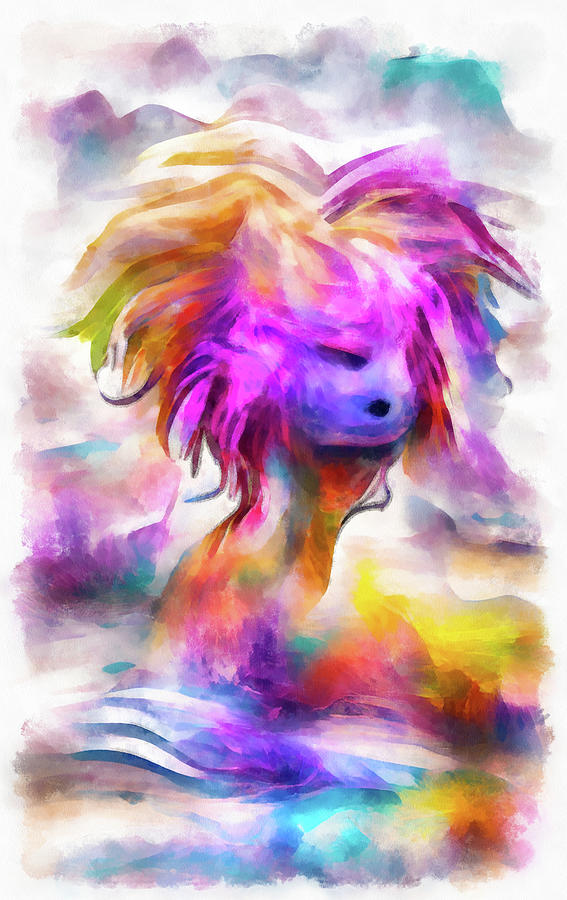 Bad Hair Day 01 Watercolor Painting by Matthias Hauser