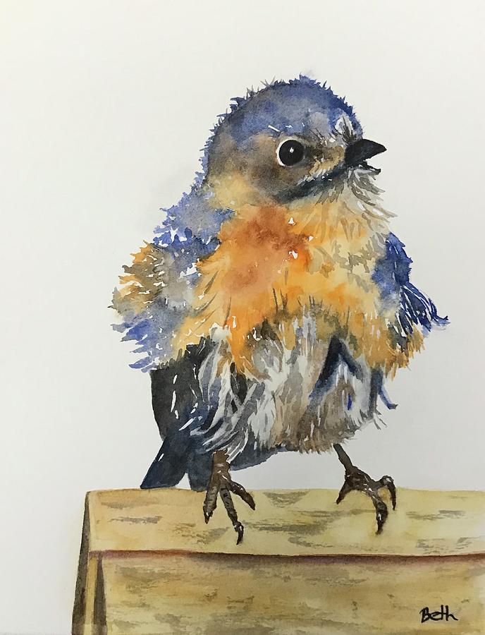 Bluebird Painting - Bad Hair Day by Beth Fontenot