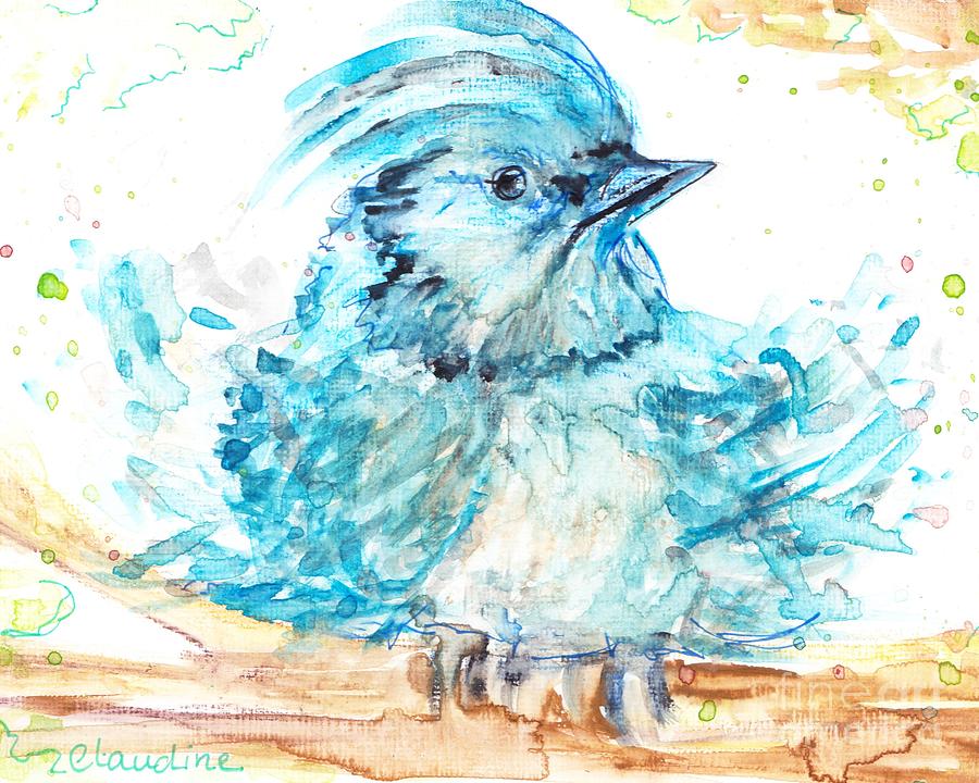 Bluebird Painting - Bad Hair Day by Claudine Scheu