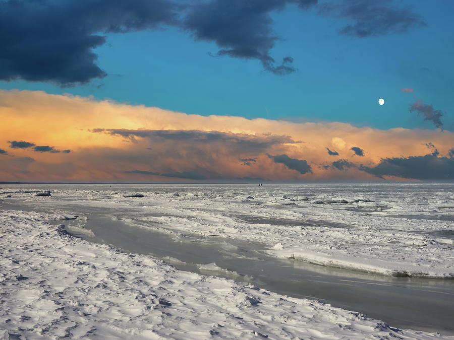 Bad Moon Rising Over The Frozen Winter Beach Jurmala  Photograph by Aleksandrs Drozdovs