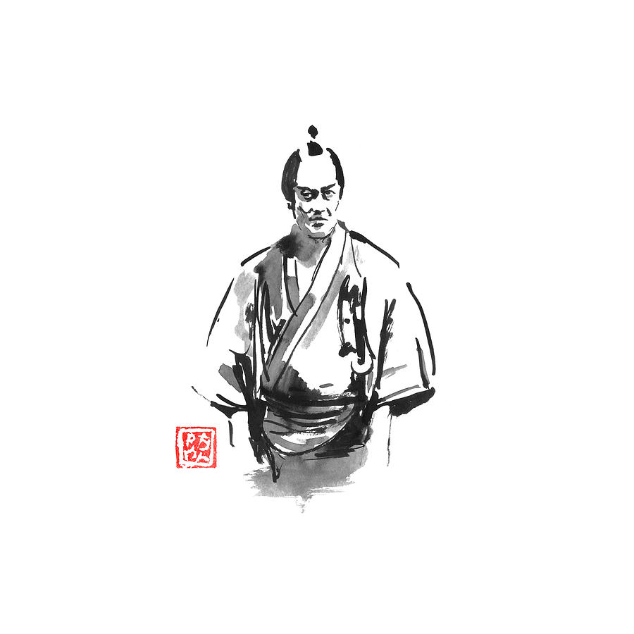 Samurai Drawing - Bad Samurai by Pechane Sumie
