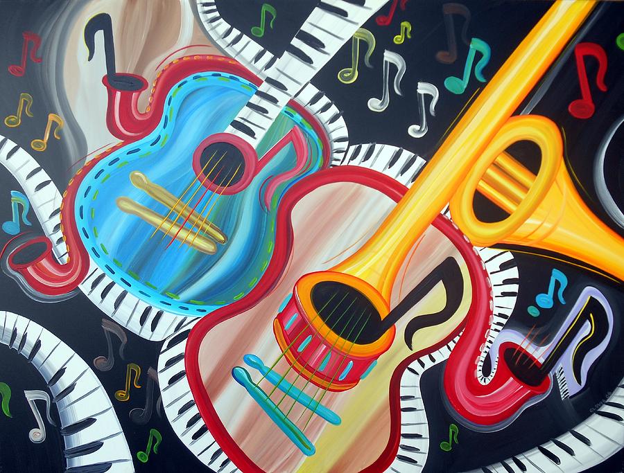 Music Painting - Badda Bam by Jerry Clovis