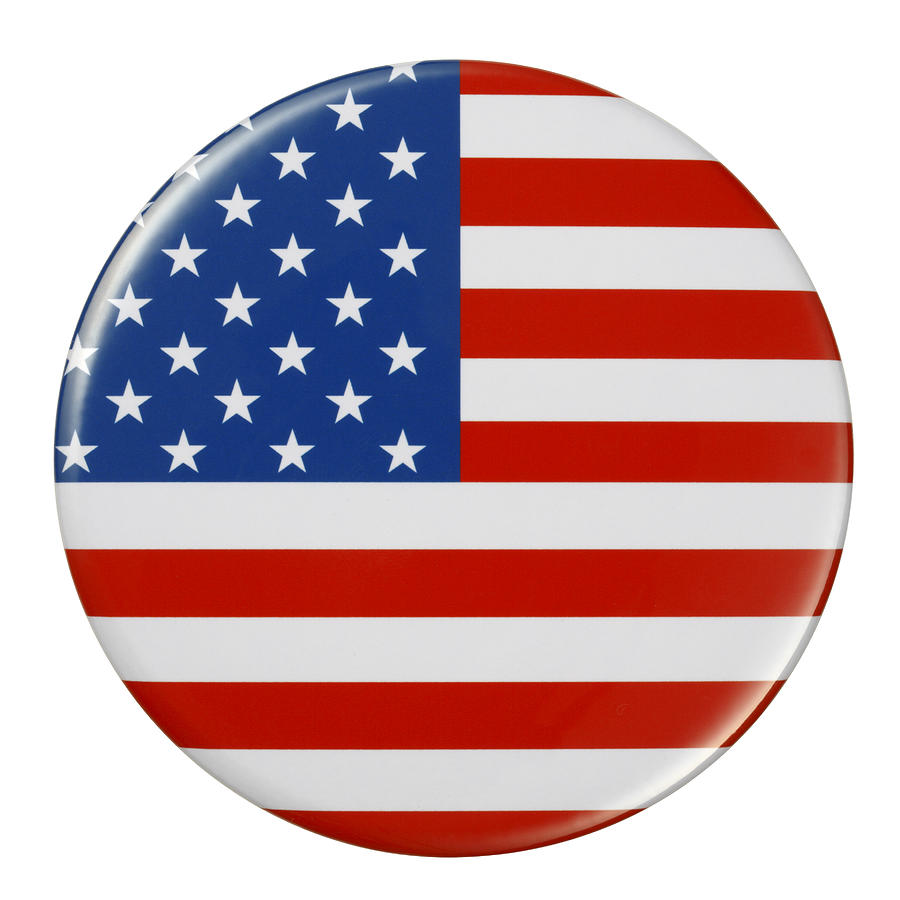 Badge - American flag Drawing by Studiocasper