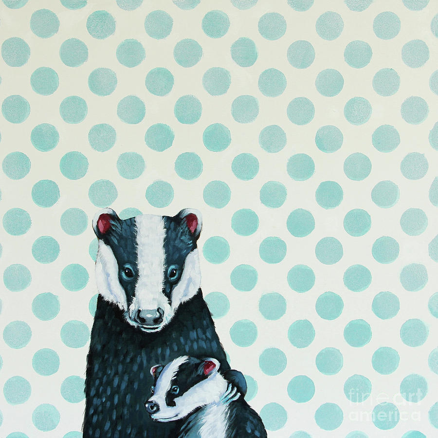 Badger Mama Painting by Lucia Stewart