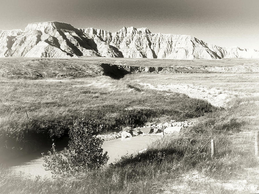 Badlands in Black and White Photograph by James C Richardson