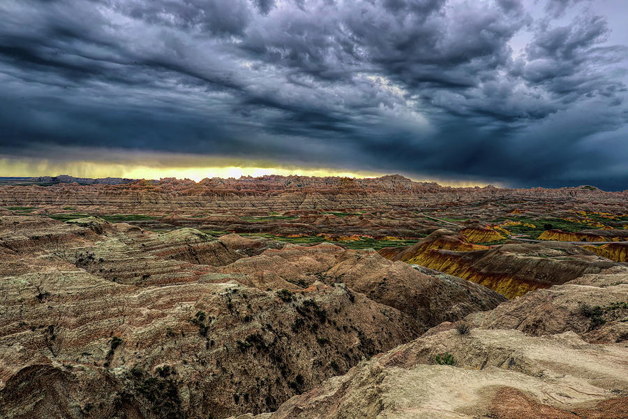 Badlands National Park Storm Clouds Photograph by Dan Sproul
