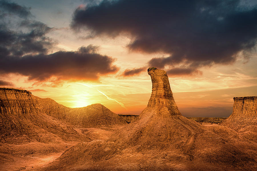Badlands National Park sunset in South Dakota Photograph by Mihai Andritoiu