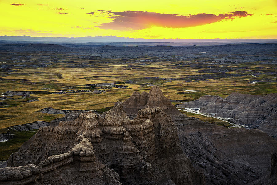 Badlands Sunset Photograph by Andy Crawford
