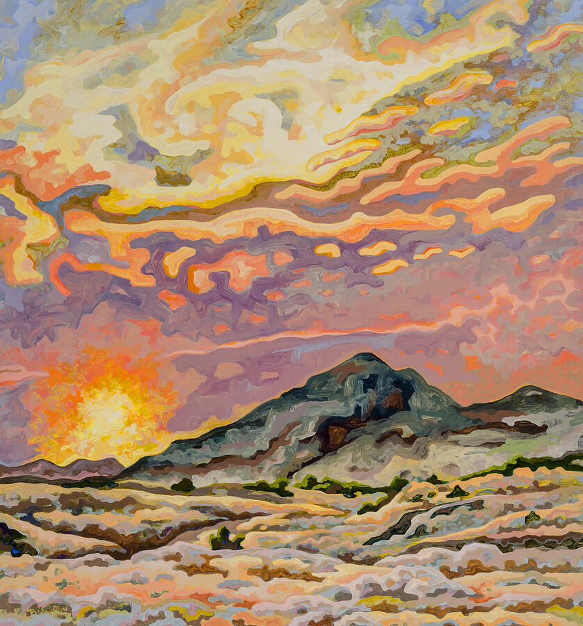 Badlands Sunset Painting by Dale Beckman